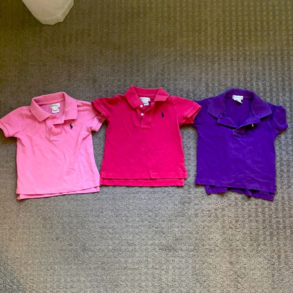 Polo by Ralph Lauren 18m toddler polos- 3 total, pink, red and purple